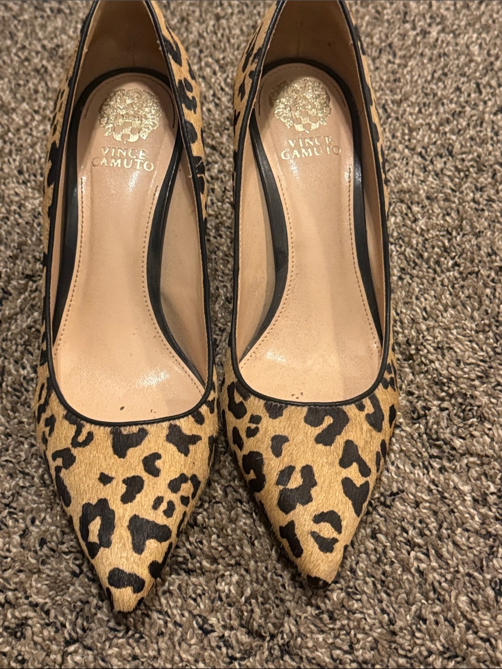 Vince Camuto Leopard-Print Pointed-Toe Pumps - Tan and Black
